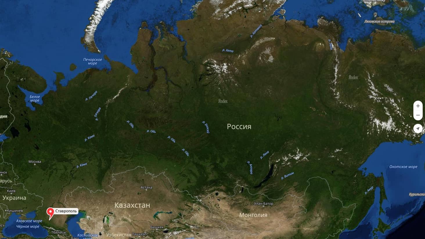 Фото со спутника карта россии