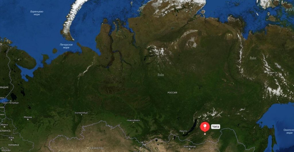 Чита на карте России