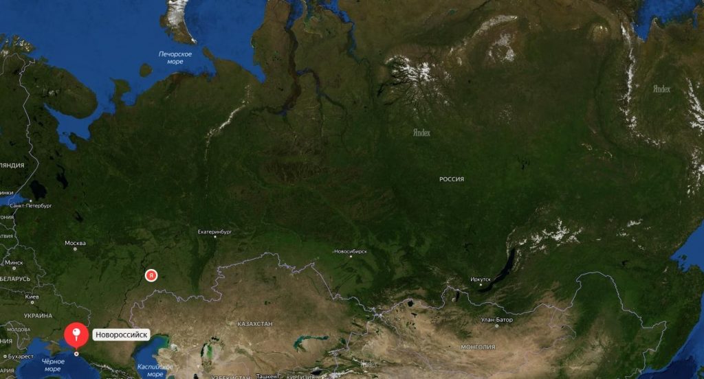 Новороссийск на карте России