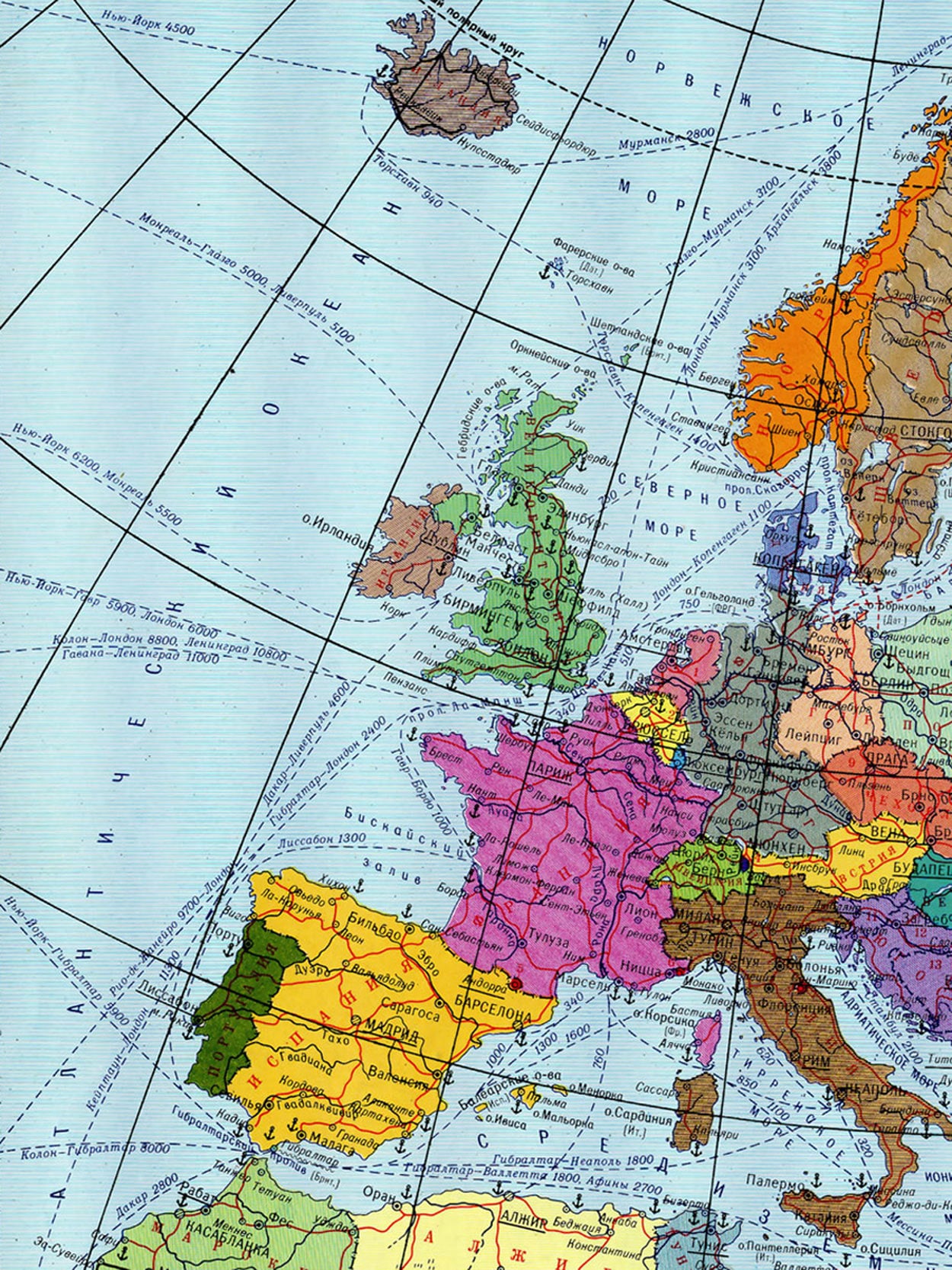 Географическая карта европы крупным планом на русском языке