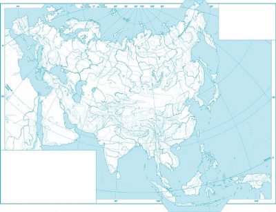 Физическая контурная карта Евразии