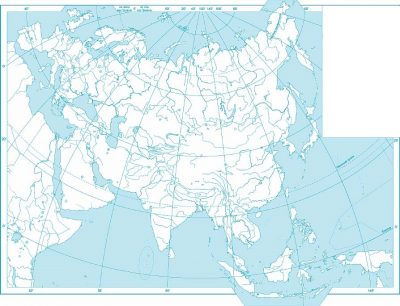 Политическая контурная карта Евразии
