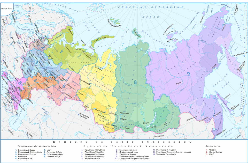 карта республик России