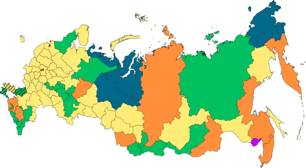 Новая карта России с областями