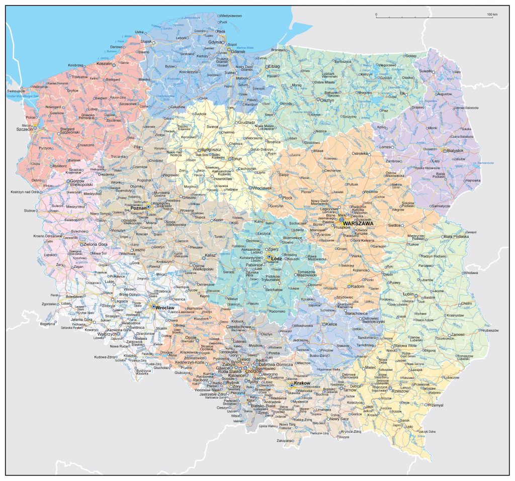 Политическая, административная карта Польши
