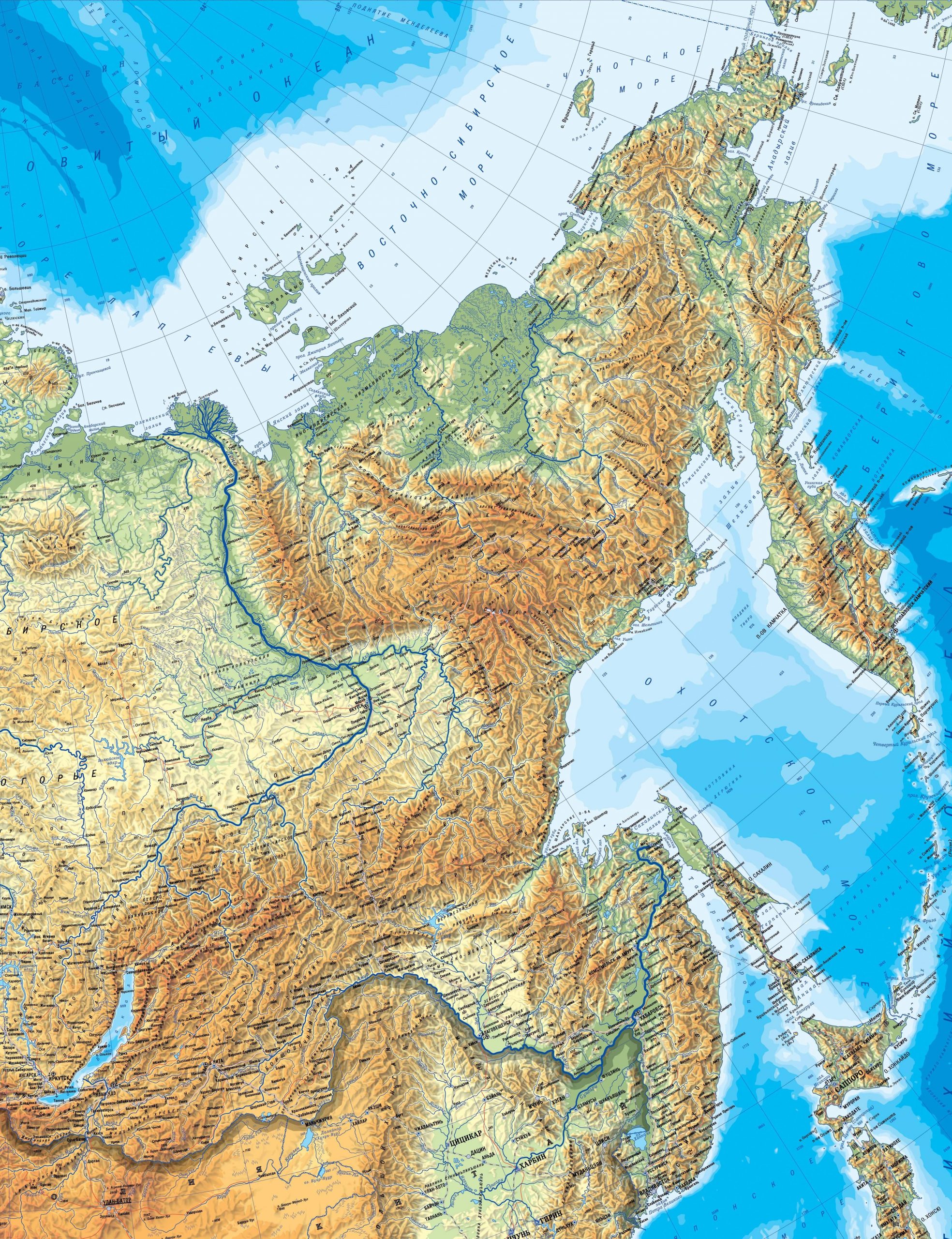 Карта дальнего востока россии подробная с городами и поселками на русском