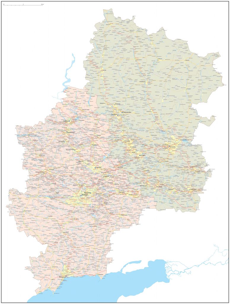 Карта Донецкой Народной Республики подробная