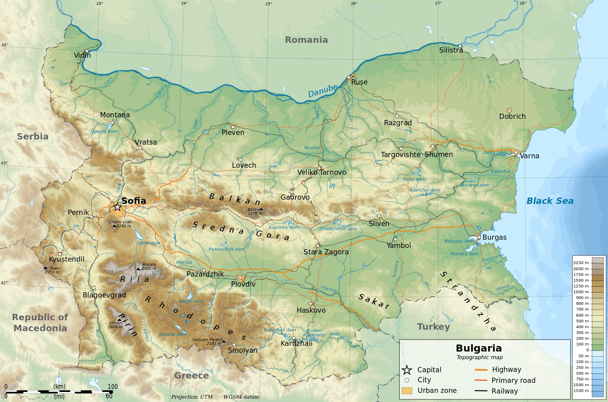 карта болгарии