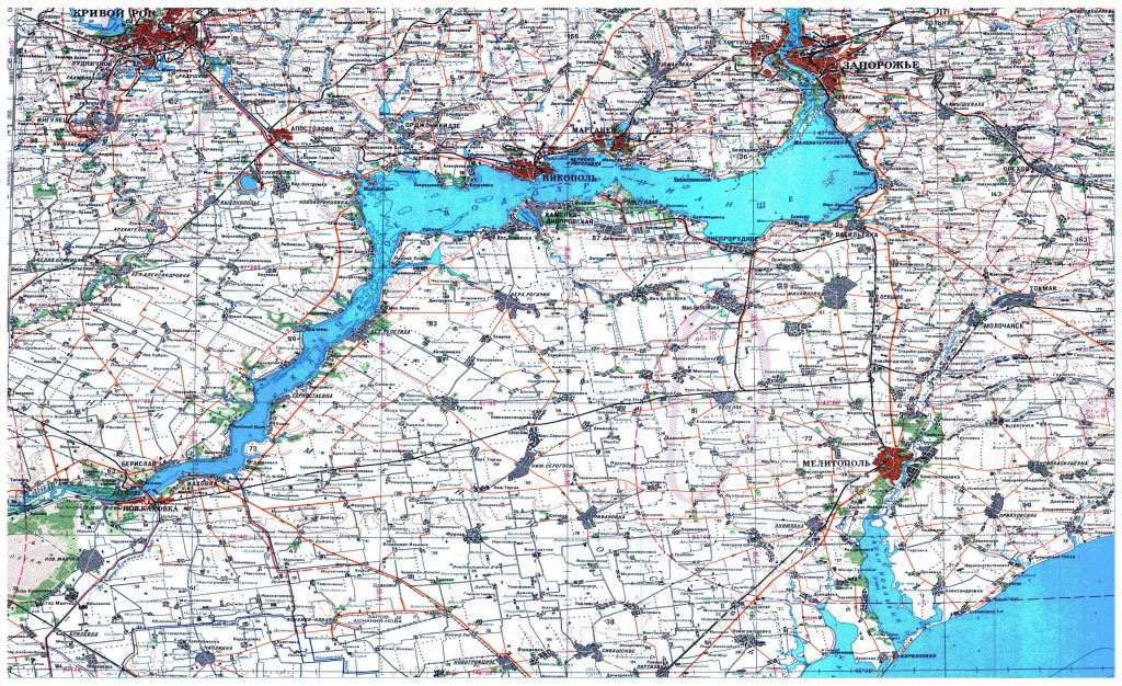 Черно-белай карта Запорожской области до 2022 года