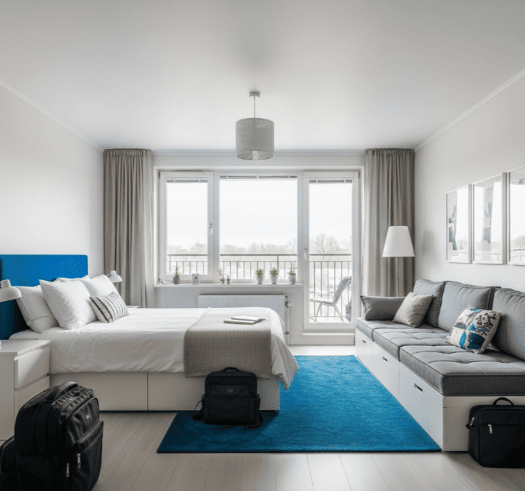 Как превратить одну комнату в идеальную гостиную-спальню: секреты умного зонирования