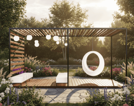 Деревянные перголы: как выбрать, построить и украсить