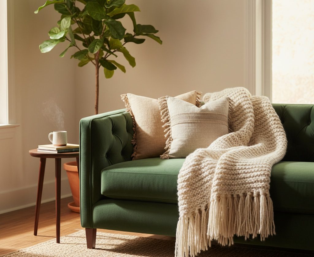 Микс текстур в интерьере: когда бархат встречается со льном