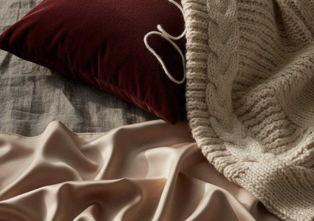 Микс текстур в интерьере: когда бархат встречается со льном