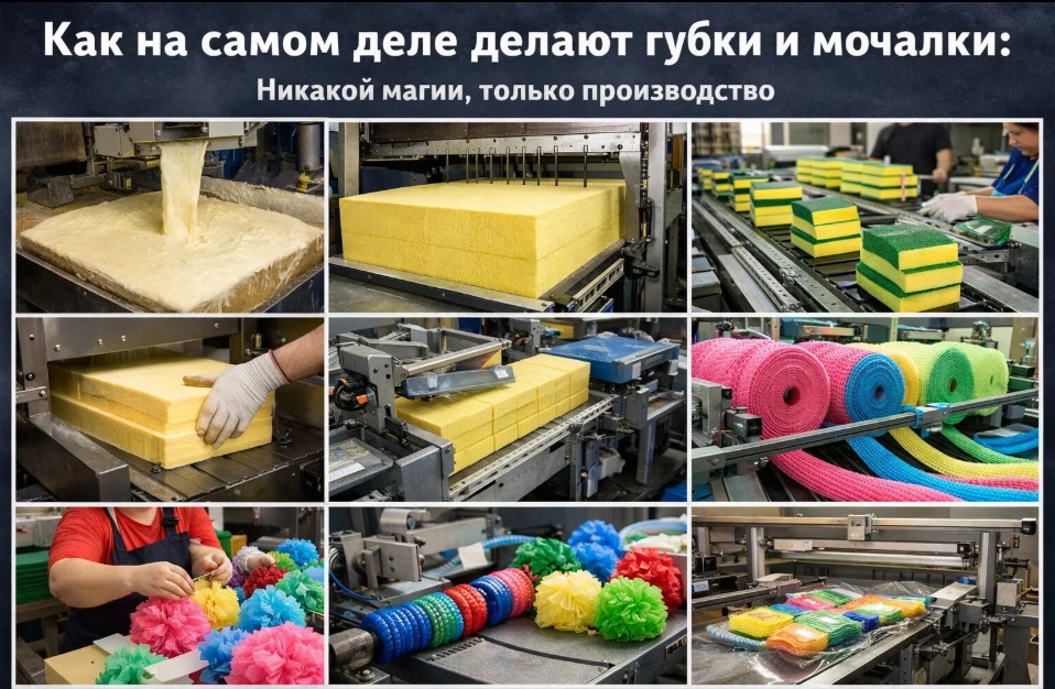 Как на самом деле делают губки и мочалки: никакой магии, только производство