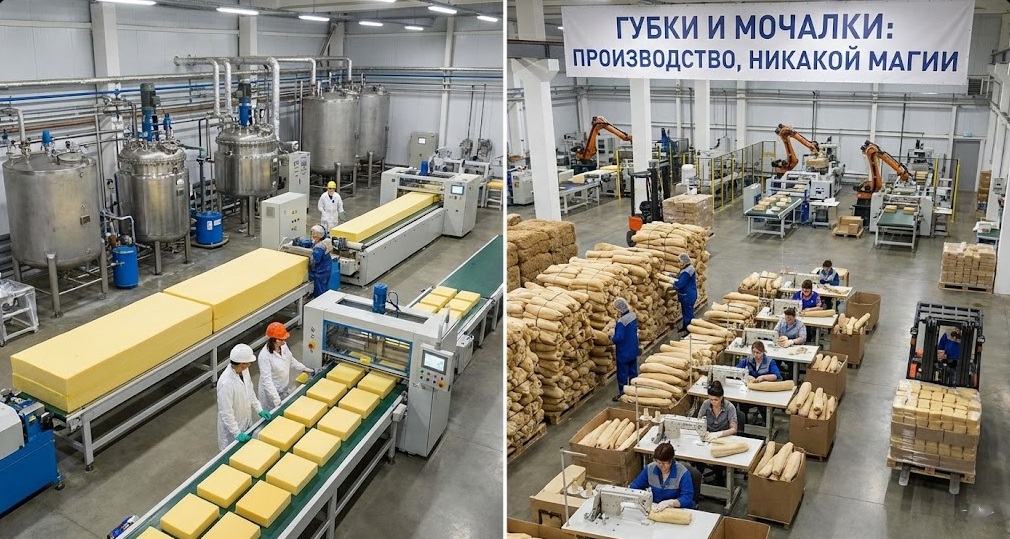 Как на самом деле делают губки и мочалки: никакой магии, только производство