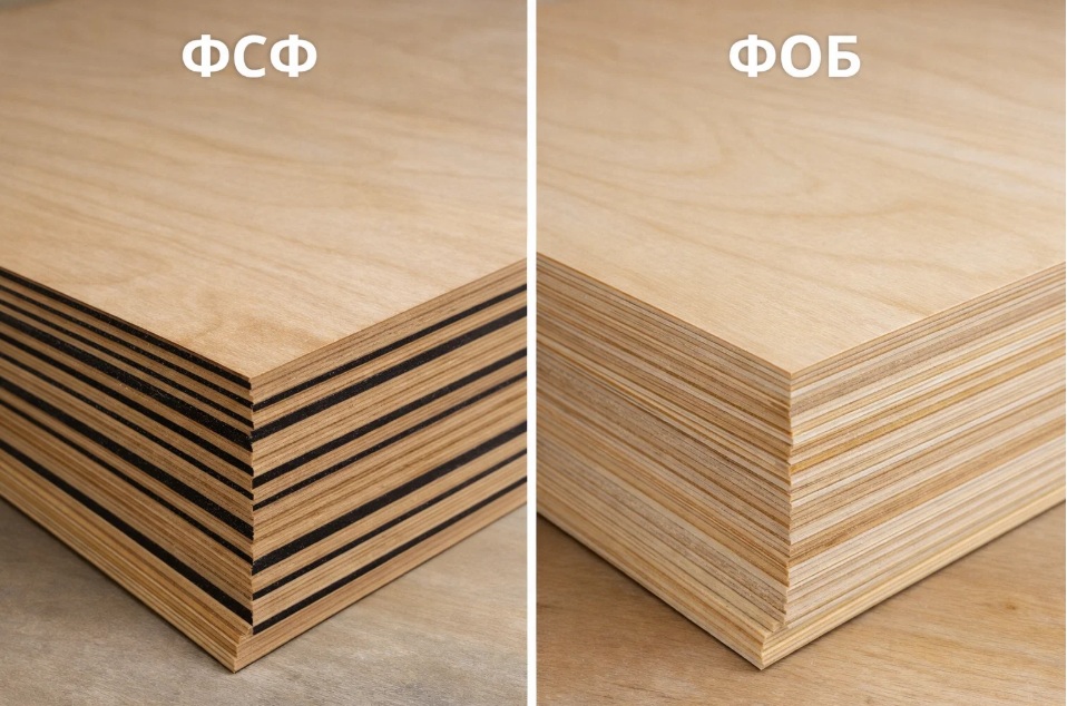 Берёзовая фанера ФСФ и ФОБ: сравнение через свойства, технологию и выгоду